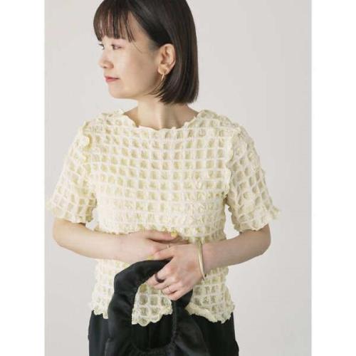 日單春夏新品lug*甜美減齡木耳邊蓬松可愛泡芙兩穿短袖小衫28746