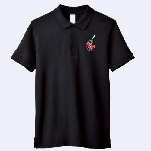 關夫勞倫關公SOLO關羽千里走單騎云長潮純棉圓領翻領polo短袖t恤