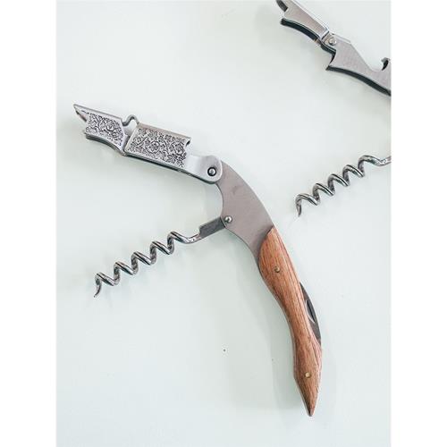 半宅紅酒開瓶器多功能木質手柄海馬刀創意禮品啤酒起子不銹鋼酒刀