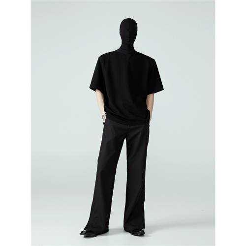 (免運)FRKM SCD 24SS 可拆卸墊肩設計/小V領假兩件 短袖T恤上衣男女同款