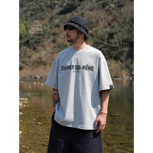 (免運)Quentin Marx日系重磅男士短袖T恤男2025新款情侶戶外休閑寬松夏