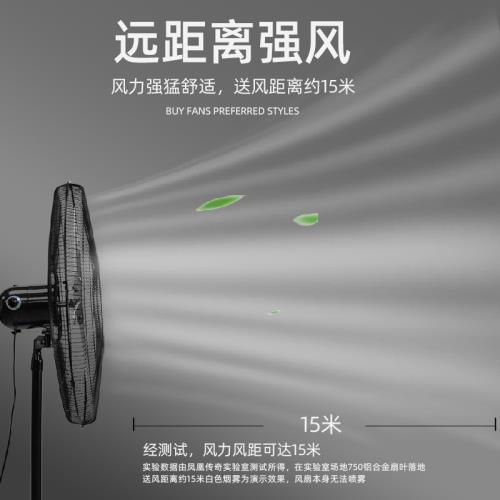 鳳凰傳奇工業牛角扇機械式落地電風扇30寸金屬直刀葉大功率掛壁扇|電