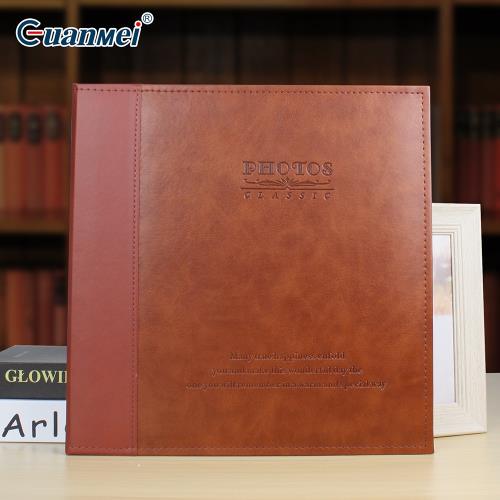廣美廠家高檔皮質相冊自粘式紀念冊12寸復古創意相簿覆膜相冊diy