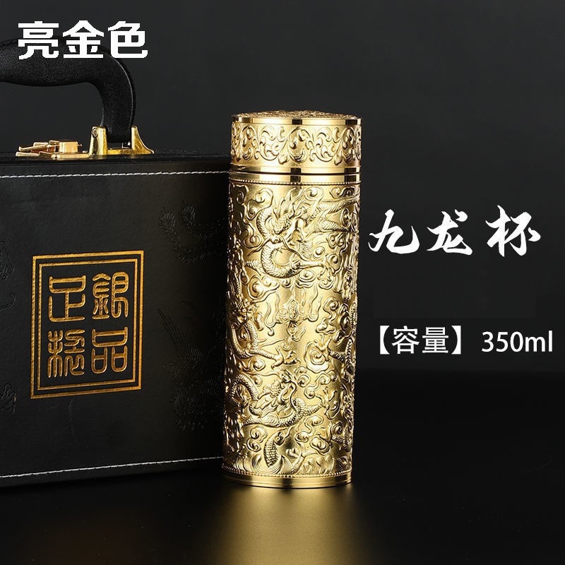 純銀製 銀杯 銀杯保溫杯水杯銀杯子9999純銀杯純銀水杯銀杯子九龍杯百福龍鳳杯|保溫