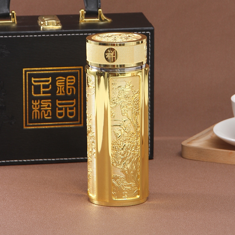 銀杯保溫杯水杯銀杯子9999純銀杯純銀水杯銀杯子九龍杯百福龍鳳杯|保溫