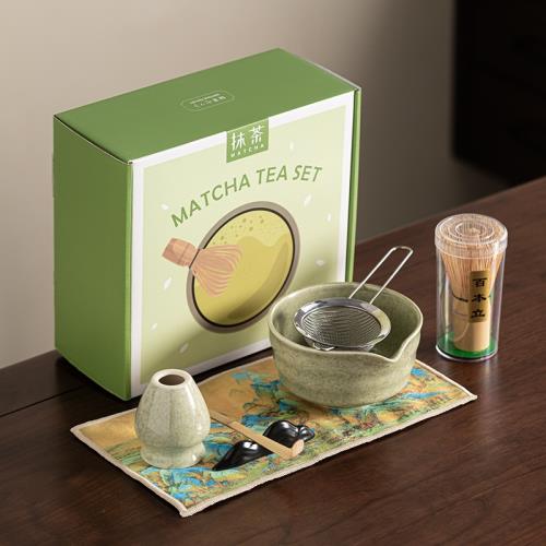 日式抹茶套組五件套陶瓷抹茶碗茶筅立茶勺百本立宋代點茶工具|茶具
