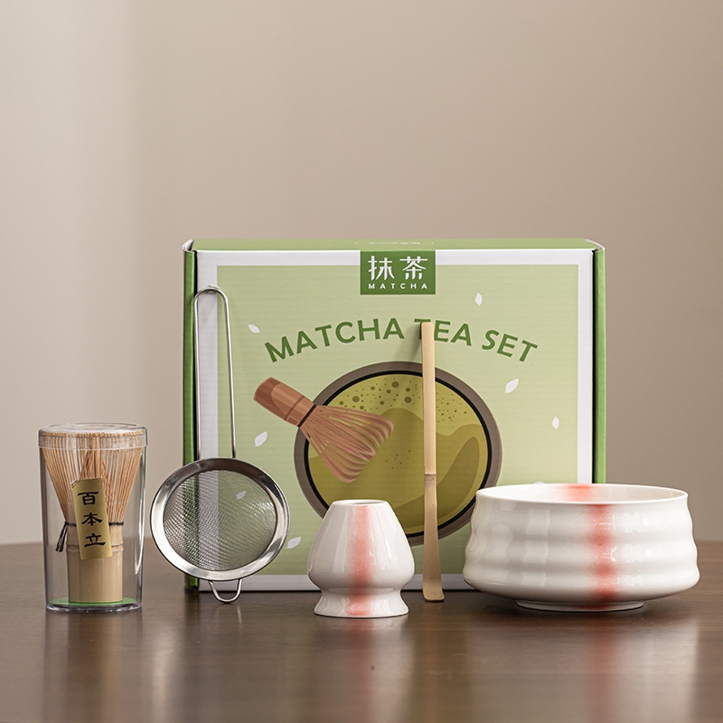 日式抹茶套組五件套陶瓷抹茶碗茶筅立茶勺百本立宋代點茶工具|茶具