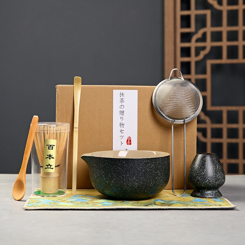 日式抹茶碗打抹茶宋代點茶工具陶瓷茶碗茶杯攪拌抹茶刷茶筅套裝|茶具
