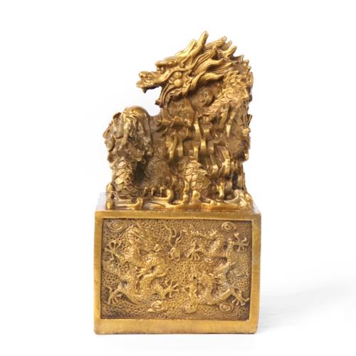 楊銅記印章擺件九龍金璽擺件皇帝玉璽印龍頭印銅龍印|金屬工藝|ETMall