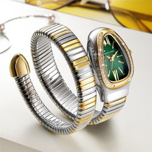 瑪倫凱勒（一圈半）新品蛇形表IP電鍍跨境爆款鑲鉆石英女表蛇表