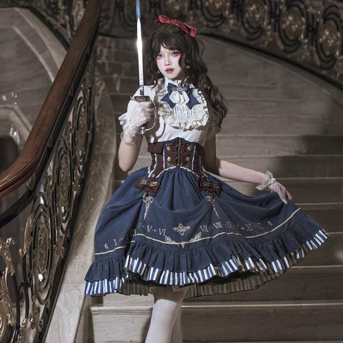 2026原創鎏金指針洛麗塔女腰封半裙日常可愛Lolita甜美裙子6969