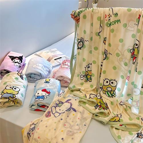 外貿兒童卡通三麗鷗涼感毯夏季幼兒園雙層蓋毯冰絲空調薄毯被