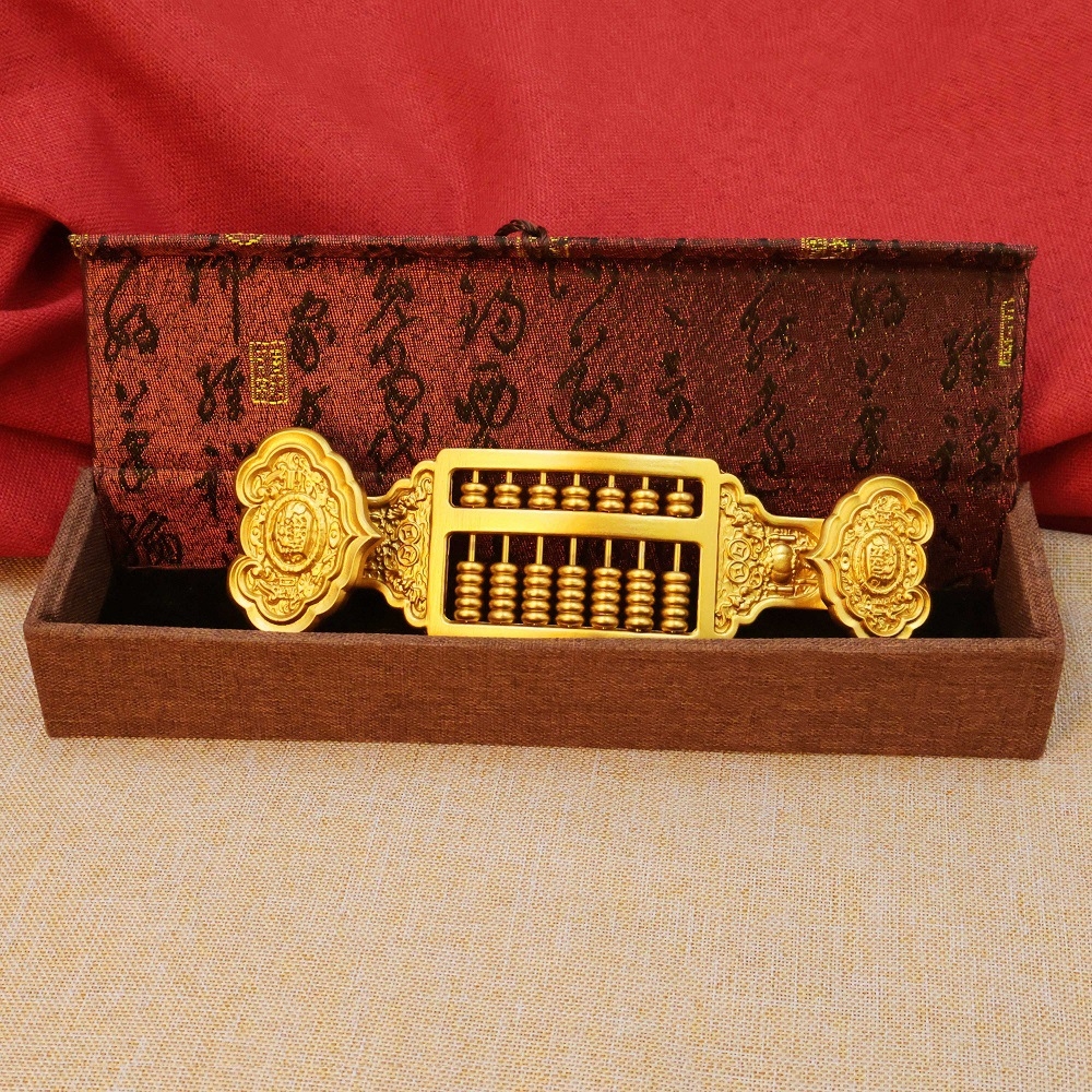黃銅實心銅算盤銅如意算盤擺件家居裝飾品辦公室工藝品創意禮品|金屬