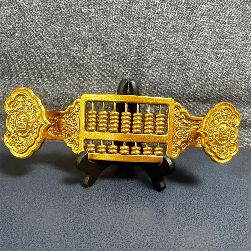 黃銅實心銅算盤銅如意算盤擺件家居裝飾品辦公室工藝品創意禮品|金屬