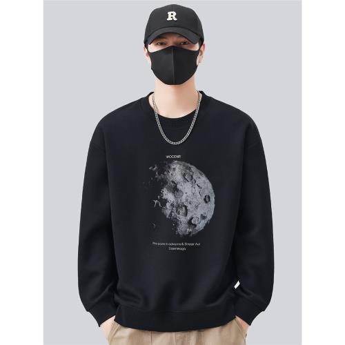 圓領套頭衛衣男款秋冬季2025新款潮設計感秋裝上衣男士長袖打底衫