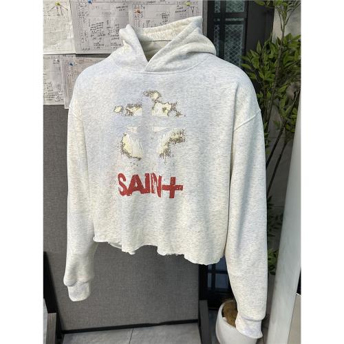 Basic annals美式復古做舊水洗衛衣boxy fit外套短寬漸變藍色上衣