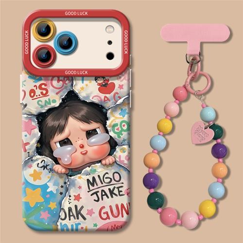 涂鴉哭娃適用蘋果iPhone17promax的手機殼新款iPhone16保護套創意15plus硅膠i14pro全包12防摔PM女款ip13外殼