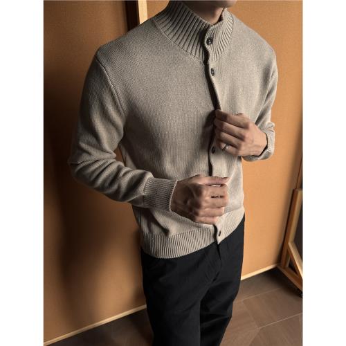 GTAL德系全紐扣抗起球毛衣570g純色針織衫高級感秋冬百搭長袖上衣