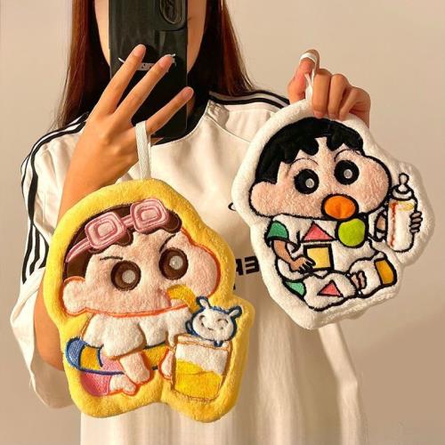 蠟筆小新掛式可愛超吸水速干廚房衛生間兒童卡通手帕抹布加厚毛巾