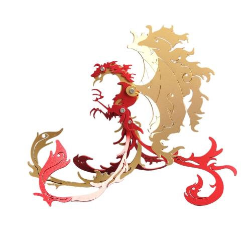 魔客彩色朱雀鳳凰四大神獸3D金屬拼圖模型玩具手辦外貿跨境專供|益智