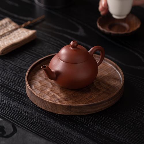 北美黑胡桃木干泡盤家用錘紋整塊實木壺承茶承壺托茶道茶盤茶具茶|茶具