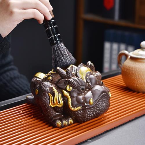 帝王紫砂金蟾大號紫砂金蟾茶寵擺件可養禪意茶道用品茶具茶桌茶臺|茶具