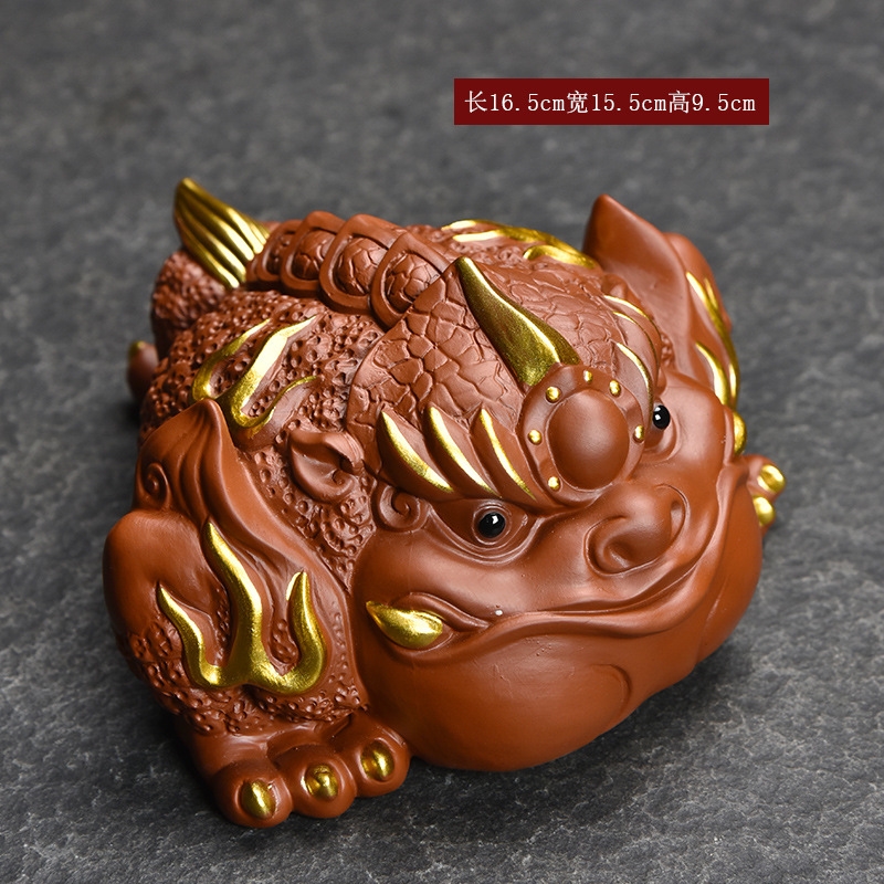 帝王紫砂金蟾大號紫砂金蟾茶寵擺件可養禪意茶道用品茶具茶桌茶臺|茶具