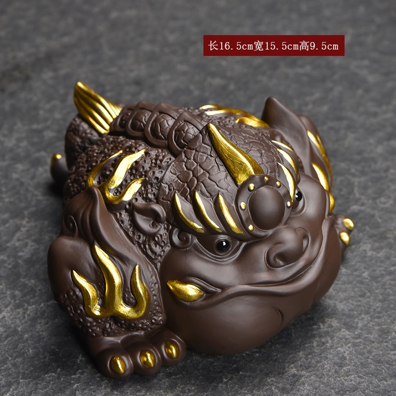 帝王紫砂金蟾大號紫砂金蟾茶寵擺件可養禪意茶道用品茶具茶桌茶臺|茶具