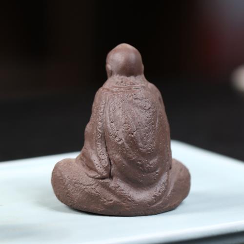 禅意 陶磁 茶道 装飾品 達磨祖師茶寵 茶室茶卓面人 置物 宜興紫砂茶寵悟禪達摩擺件人物雕塑禪意可養茶玩茶道配件茶具|茶具