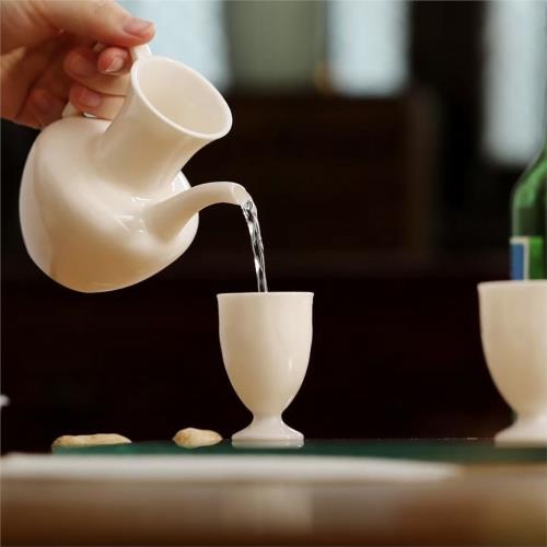 意叁陶瓷仿宋粉定瓷中式雅器通用酒具相見粉定酒具禮盒裝一壺四杯|酒具