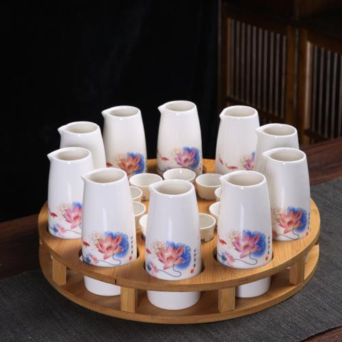 家用陶瓷分酒器一口杯烈酒杯白酒杯子彈杯分酒壺一壺一杯酒具套裝|咖啡