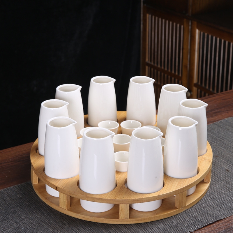 家用陶瓷分酒器一口杯烈酒杯白酒杯子彈杯分酒壺一壺一杯酒具套裝|咖啡