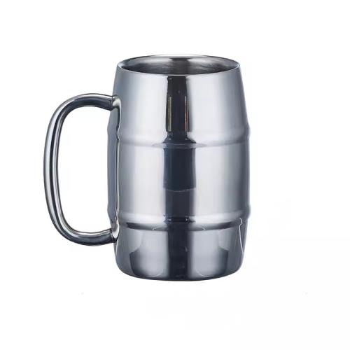 雙層不銹鋼啤酒杯銅杯雞尾酒金屬酒杯馬克杯酒吧杯子扎啤杯商用|酒具