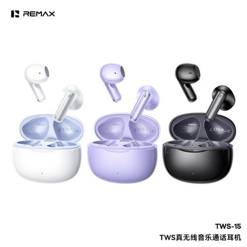 REMAX睿量TWS真無線藍牙6.0音樂通話耳機半入耳長續航耳機TWS-15