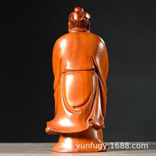 實木雕刻孔子雕像花梨木孔子擺件家居辦公室裝飾品孔子教師節禮物|其他