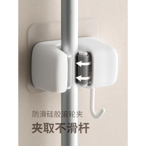 ✅懶角落拖把壁掛夾掛鉤置物架吸盤收納衛生間浴室免打孔地拖布掃