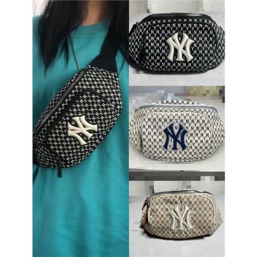 韓國MLB胸包男女字母刺繡滿印老花腰包休閑運動帆布單肩斜挎包