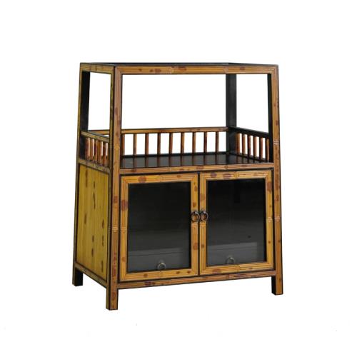 湘妃竹嵌金絲楠木茶水柜中式手工茶箱茶杯茶器收納箱茶棚置物架|茶具