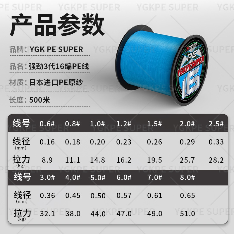 高端X16藍色路亞pe線主線海釣魚線打黑錨魚專用巨物防咬耐磨順滑|釣魚
