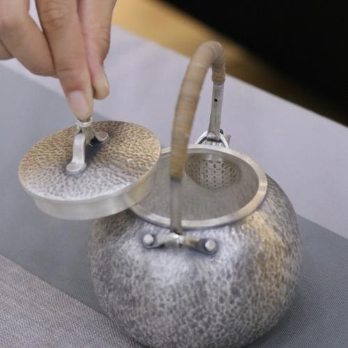 一張打日本燒水銀壺999純銀功夫銀茶具純手工戶外煮茶泡茶壺批發|咖啡