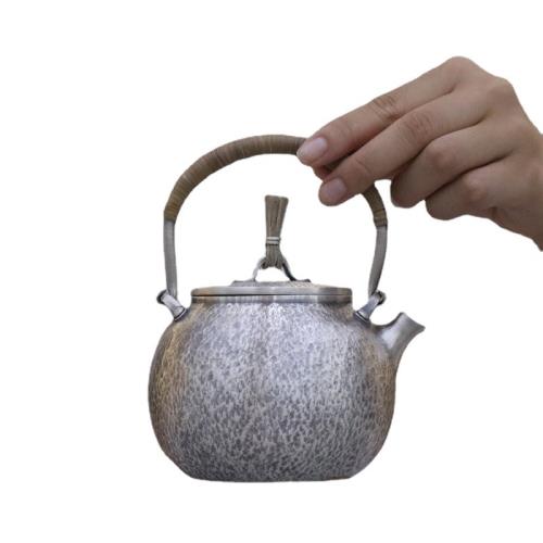 一張打日本燒水銀壺999純銀功夫銀茶具純手工戶外煮茶泡茶壺批發|咖啡