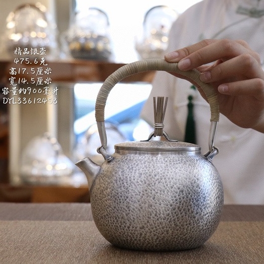 一張打日本燒水銀壺999純銀功夫銀茶具純手工戶外煮茶泡茶壺批發|咖啡