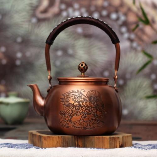 銅壺燒水壺純紫銅手工加厚養生功夫茶壺沏茶壺茶具銅器健康銅茶壺|咖啡