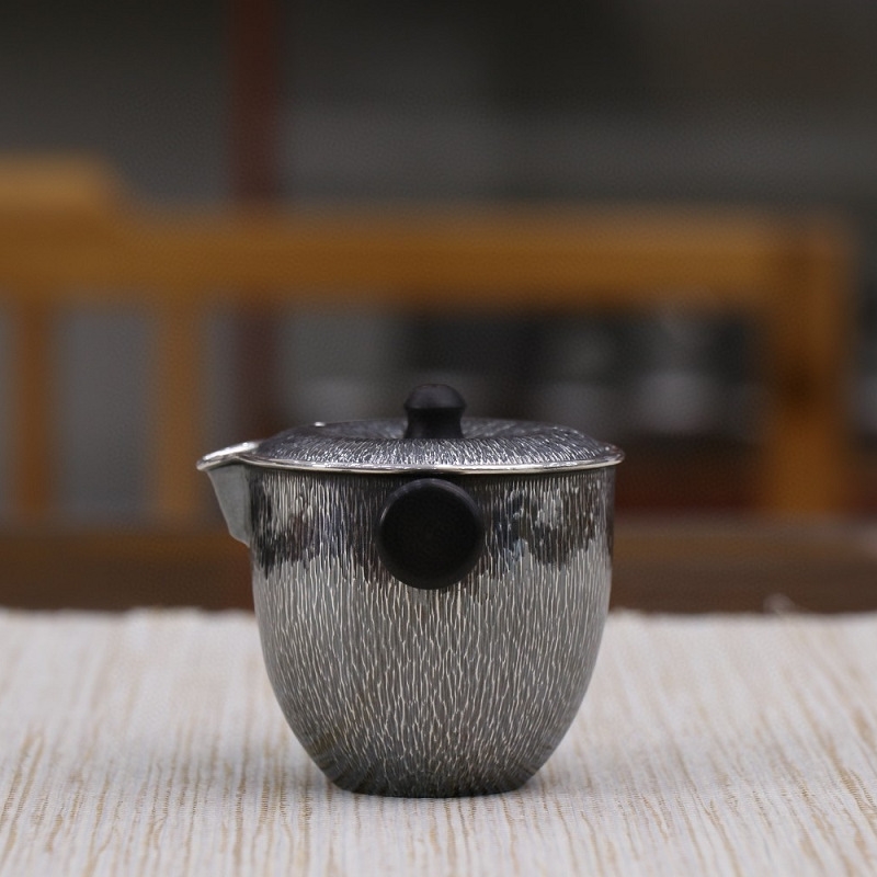 純銀旅行分茶器9999便攜泡茶銀壺公道杯家用隔熱手抓足銀小茶壺|茶具
