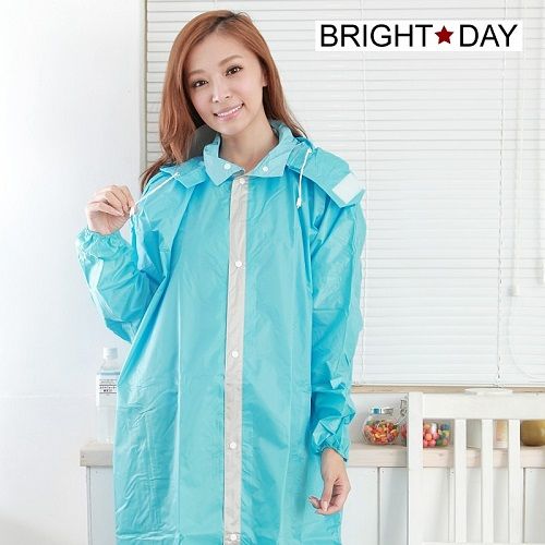 BrightDay風雨衣連身式 - 水漾色彩前開款