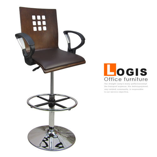 【LOGIS】九方格曲木皮墊高吧椅/電腦椅/吧台椅