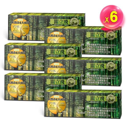 【台灣康田】 關立飛 MSM+Kolla2複方膠囊 超值團購6盒組（60粒／盒）