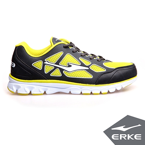 【ERKE爾克】男運動綜訓慢跑鞋－碳灰／果綠