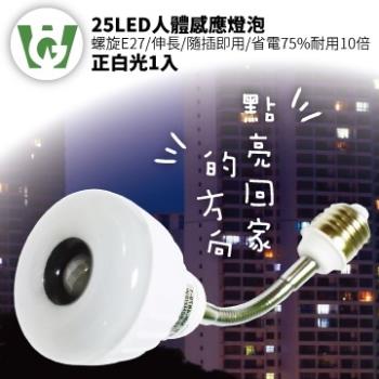 【U want】25節能減碳LED可彎式感應燈泡 ( 螺旋型／正白光 )