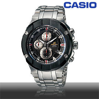 【CASIO 卡西歐 EDIFICE系列】日系頂級限量藍寶石鏡面-三眼時尚男錶(EFX-500D-1A4)